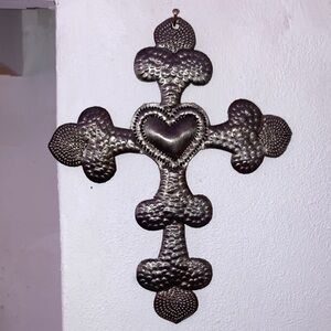 Hand-Crafted Haitian Recycled Metal Cross Ornament